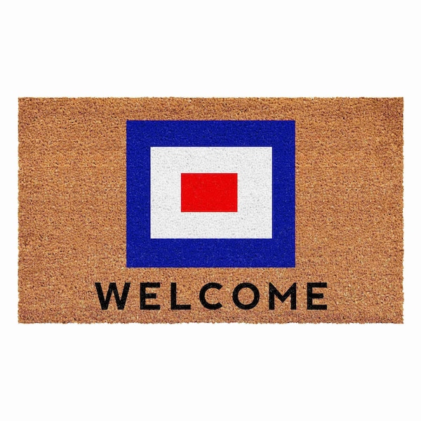 Calloway Mills Personalized Door Mat, Blue, Red, White, Black, Natural, 24 in W x 48 in L 108122448V - main